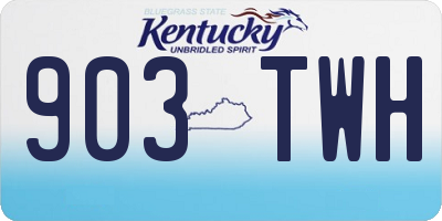KY license plate 903TWH