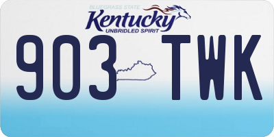 KY license plate 903TWK