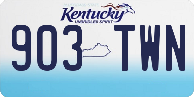 KY license plate 903TWN