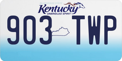 KY license plate 903TWP