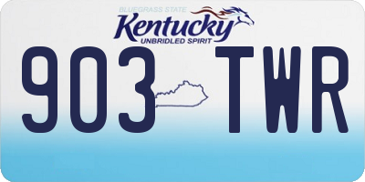 KY license plate 903TWR