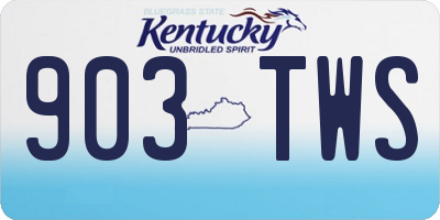 KY license plate 903TWS