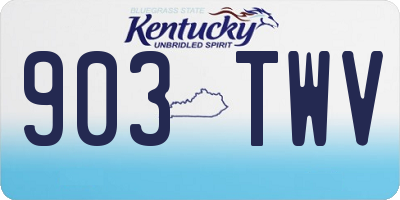 KY license plate 903TWV