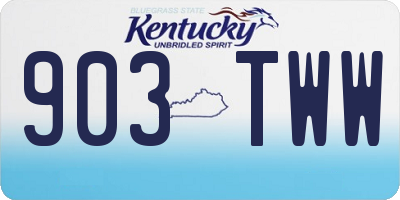 KY license plate 903TWW