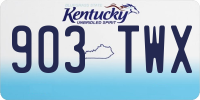 KY license plate 903TWX
