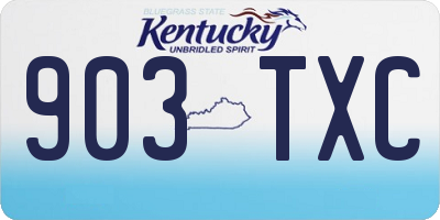 KY license plate 903TXC