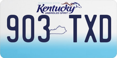 KY license plate 903TXD
