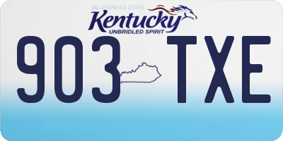 KY license plate 903TXE