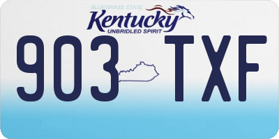KY license plate 903TXF