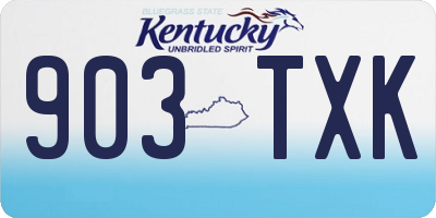 KY license plate 903TXK