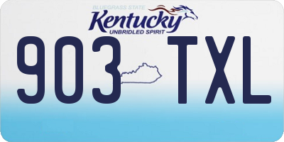 KY license plate 903TXL