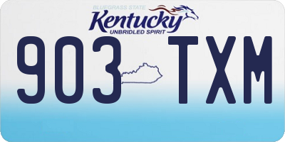 KY license plate 903TXM