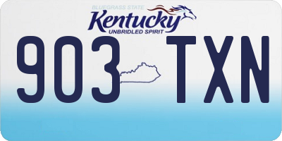 KY license plate 903TXN