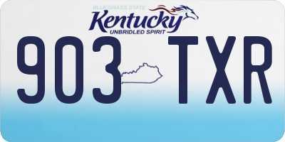KY license plate 903TXR