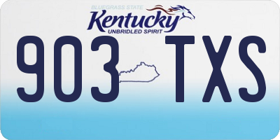 KY license plate 903TXS