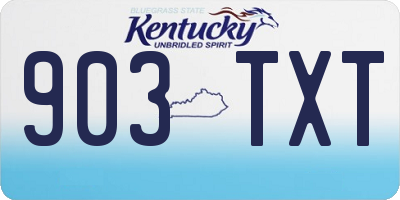 KY license plate 903TXT