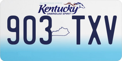 KY license plate 903TXV