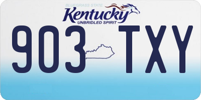 KY license plate 903TXY