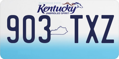 KY license plate 903TXZ