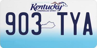 KY license plate 903TYA