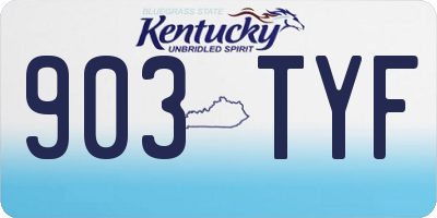 KY license plate 903TYF