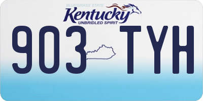 KY license plate 903TYH
