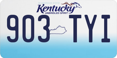 KY license plate 903TYI