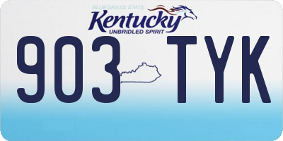 KY license plate 903TYK