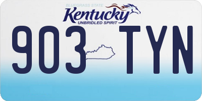 KY license plate 903TYN