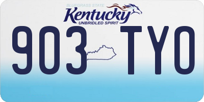 KY license plate 903TYO