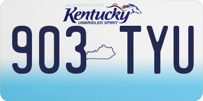 KY license plate 903TYU