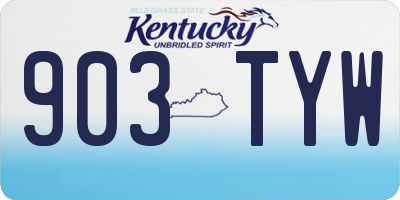 KY license plate 903TYW