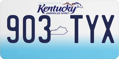 KY license plate 903TYX