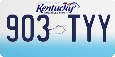 KY license plate 903TYY
