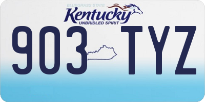 KY license plate 903TYZ