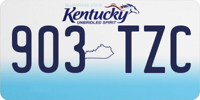 KY license plate 903TZC