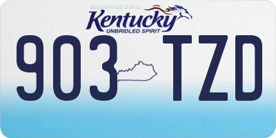 KY license plate 903TZD