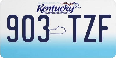 KY license plate 903TZF
