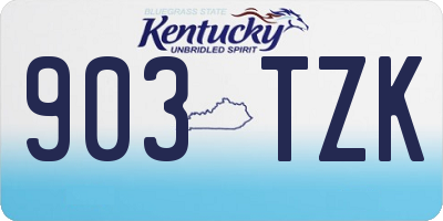 KY license plate 903TZK