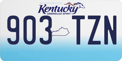 KY license plate 903TZN
