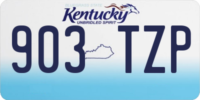 KY license plate 903TZP