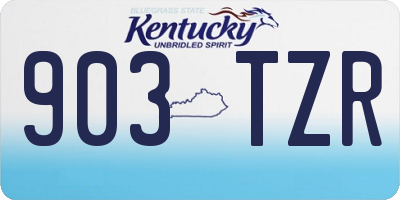KY license plate 903TZR