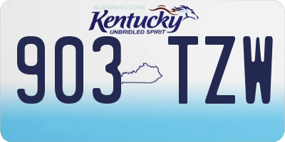 KY license plate 903TZW