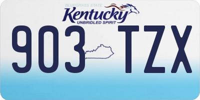 KY license plate 903TZX