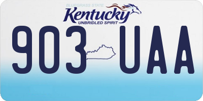KY license plate 903UAA
