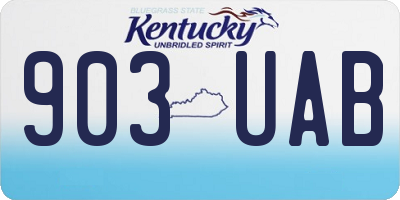 KY license plate 903UAB