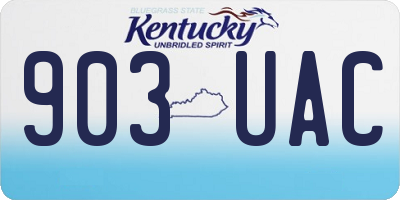 KY license plate 903UAC