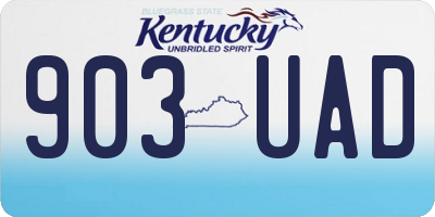 KY license plate 903UAD