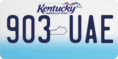 KY license plate 903UAE