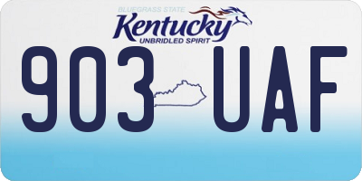 KY license plate 903UAF